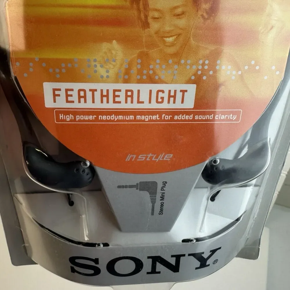 SONY MDR-W08L Ultra Lightweight In-ear Stereo Headphones Sealed NOS 2002 NEW